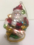 Ganz Santa Sleigh Glass Painted Ornament Large Christmas 6". Fixed Price $22.99.