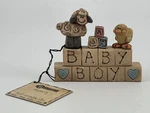 Blossom Bucket Suzi Skoglund Baby Boy Blocks Figurine Lamb Duckling Blue Hearts. Fixed Price $13.50.