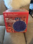 Blue Ge Holiday Classic 6" Super Sphere 100 Lights Starburst Ball Xmas Mardi. Fixed Price $29.99.