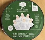 New Holiday Time 500-COUNT Warm White Led Dome Christmas Lights Wire. Fixed Price $30.00.