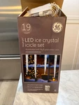New Ge 19 Count Ice Crystal White Led Clear Icicle Christmas Lights Ft. Length. Fixed Price $46.99.