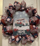 Farmhouse Home For The Holidays Trailer Christmas Wreath Burlap Deco Mesh. Fixed Price $52.65.