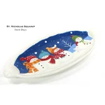 St. Nicholas Square Days 16" Treat Tray Cookie Platter Snowman Embossed. Fixed Price $22.95.