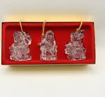 Set Of 3 Gorham Full Lead Crystal Angel Christmas Ornaments In Box. Fixed Price $18.99.