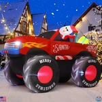 Goosh 7.5 Ft Inflatable Christmas Monster Truck With Santa & Led Yard Decor. Fixed Price $209.98.