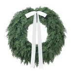 22" Front Door Evergreen Cedar Artificial Christmas Wreath, My Texas House. Fixed Price $61.00.