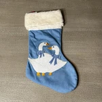 Vintage Christmas Stocking Geese Ducks Blue Holiday Farmhouse Cottage. Fixed Price $15.00.