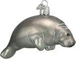 Manatee Blown Glass Christmas Ornament By Old World #12278. Fixed Price $19.99.