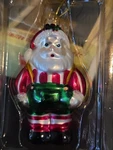 Hand Painted Glass Blow Mold Santa Christmas Ornament 3 1/2" Red. Fixed Price $5.00.