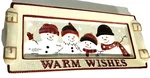 St Nicholas Square Warm Wishes 14 Inch Serving Tray Platter Snowman Holiday Dish. Fixed Price $19.99.