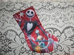 Red Nightmare Before Christmas Stocking Kurt Adler Satin Zero Sally 19" Light. Fixed Price $5.25.