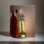 Palm Tree Tropical Glass Wine Bottle, Decoration For Any Occasion. Fixed Price $32.75.