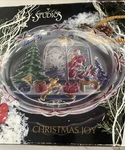 Vintage 1992 Crystal Clear Studios Christmas Joy 14" Round Platter Hand Painted. Fixed Price $13.95.