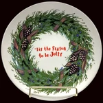 8" Holiday Plate Creative Co-op Ceramic By Angela Staehling Christmas Decor. Fixed Price $26.00.