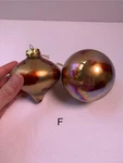 (f) 2 Hand Blown Glass Silvestri Iridescent Ball Ornaments Purple Gold, Read!!. Fixed Price $26.00.