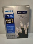 Philips 200CT Clear Mini Christmas Lights Heavy Duty Connectable Green Wire Open. Fixed Price $24.99.