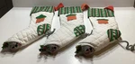 Vintage Annalee Peek Boo Mouse White Quilted Christmas Stockings 1969. Fixed Price $60.00.