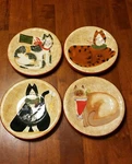 Sakura China Christmas Cats Dessert Plates (set Of 4) Tin Box. Fixed Price $15.99.