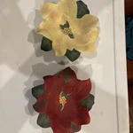 Partylite Poinsettia Pair P8627U Christmas Flower Candle Holders. Fixed Price $8.00.