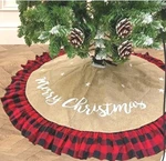 Aiseno 48 Inch Christmas Tree Skirt Linen Burlap Buffalo Plaid Edge Decoratio.... Fixed Price $29.95.