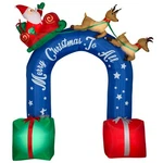 9FT Lighted Inflatable Sleigh Ride Archway Merry Christmas To All Santa Reindeer. Fixed Price $119.99.