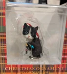 Short Hair Cat Tuxedo Christmas Ornament Sandicast-with Plastic Lights. Fixed Price $24.99.