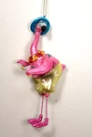 December Diamonds Pink Flamingo Glass Ornament 6" Christmas W/ Drink 05-05090. Fixed Price $13.99.