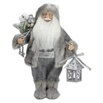 Northlight 12" Alpine Chic Santa Claus Gray White Bag Lantern Christmas Figure. Fixed Price $28.97.