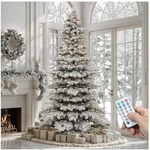 Stunning 7.5FT Flocked Artificial Christmas Tree - Perfect For Home & Events. Fixed Price $443.99.