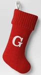 New Wondershop Initial Monogram Knit 19" Christmas Stocking Red Letter. Fixed Price $17.99.