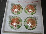 Vintage Bradford Glass Christmas Ornaments - 4 Glittered Flowers. Fixed Price $12.50.