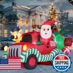 Joiedomi 7FT Long Christmas Inflatable Santa Driving Car Reindeer Blow Up Outdoo. Fixed Price $83.18.