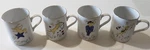 Pottery Barn Santa's Reindeer Four Coffee Mugs Comet Cupid Donner Blitzen. Fixed Price $49.99.