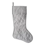 Vickerman 21" Fabric Quilt Stitch Jewel Christmas Stocking Gray. Fixed Price $29.99.