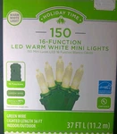 Holiday Time 16 Function Led Warm White Mini Lights 150 Count 36FT 120V 60HZ Ac. Fixed Price $16.50.