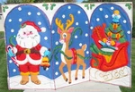 Vtg Handmade Felt Sequins Christmas Window Wall Screen Triptych Panel Decoration. Fixed Price $77.95.