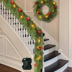 Ceenna Pcs 12.4FT Pre Lit Christmas Cedar Garland With 20 Led Lights, Green.... Fixed Price $89.88.