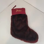 Pottery Barn Plush Faux Fur Christmas Holiday Stocking Medium Red Jessica. Fixed Price $24.99.
