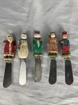 Vtg Boston Warehouse Cheese Butter Knife Spreaders Christmas Stainless Cute Fun. Fixed Price $14.00.