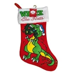 Holiday Time 20 Inch Wreck The Halls Embroidered Dinosaur Christmas Stocking. Fixed Price $12.95.