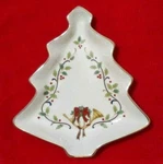 Beautiful New Mikasa Fine China Holiday Charm Christmas Tree Dish W/gold Rim. Fixed Price $11.95.