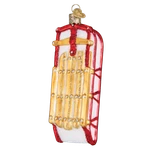 Old World Christmas Sled Blown Glass Ornament. Fixed Price $23.99.
