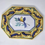 Vietri Platter Umbria Italian Hand Painted 16" Octagonal Bird Design. Fixed Price $58.99.