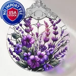 Touber Stained Glass Christmas Ornament, Purple Charming Bauhinia & Violets. Fixed Price $13.88.