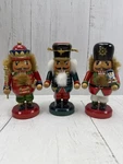 Set Of 3 Wooden Nutcracker Soldier Figurines Christmas Holiday Decor. Fixed Price $21.24.