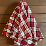 Red, Black, & White Plaid Cloth Christmas Tree Skirt Rustic Farmhouse-. Fixed Price $12.00.