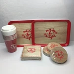 80 Pc Gartner Studios Merry & Bright Holiday Party Pack Tray Cup Napkin Coaster. Fixed Price $34.99.