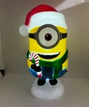 Gemmy Minions Stuart Christmas Lighted Decor 11" Figure Candy Cane Santa Hat. Fixed Price $49.99.