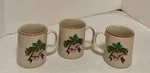 Jingle Bells Coffee Mugs Christmas Holiday 3/4" Tall Lot Sango. Fixed Price $8.99.