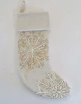 Target Wondershop White Cream Christmas Snowflake Stocking Linen Blend 19". Fixed Price $12.00.